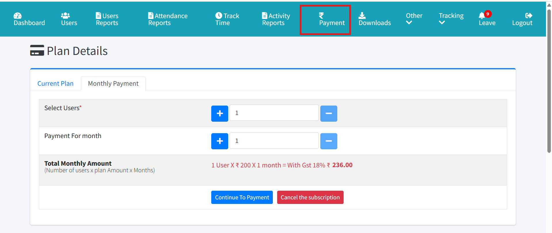 Billing & Downloads Guide workflow screenshot